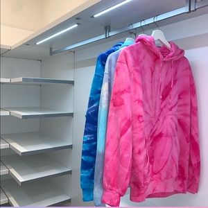 SIZE S TIE DYE COTTON HOODIES 💜💗💙